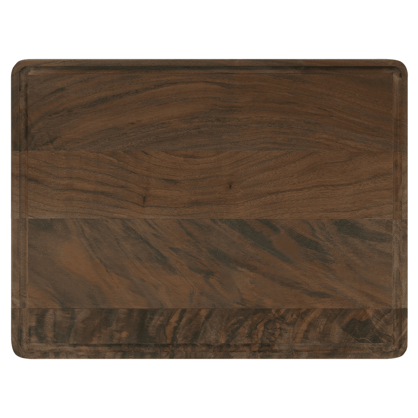 Laser Caviar 11 1/2" x 8 3/4" Walnut Cutting Board with Drip Ring