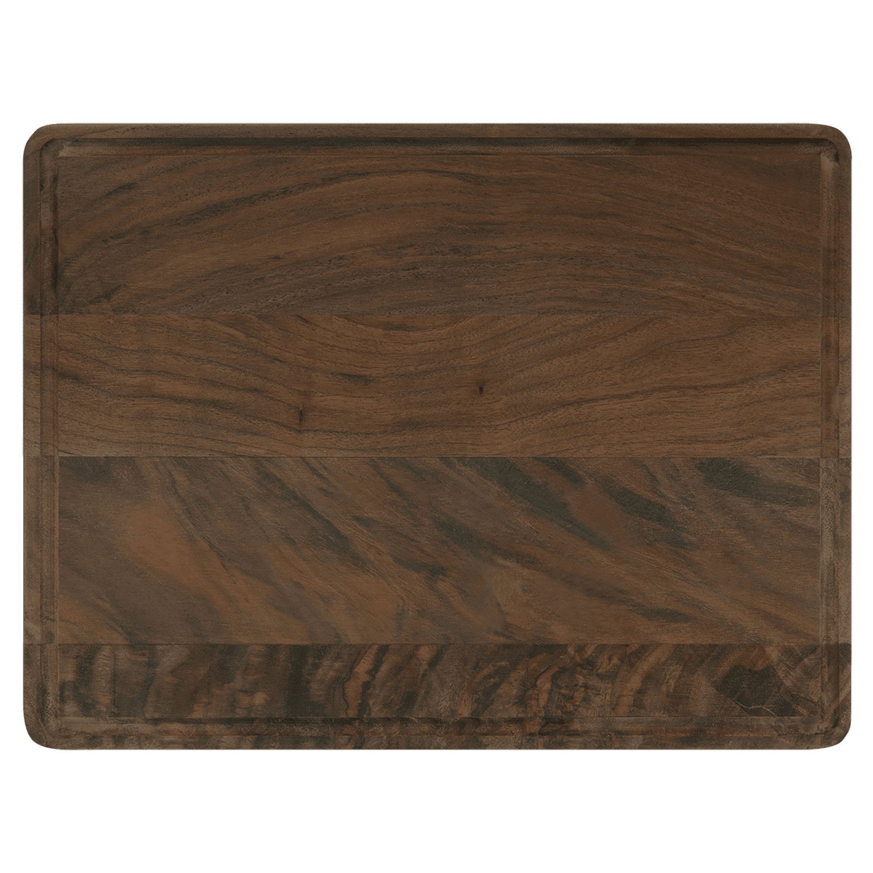 Laser Caviar 11 1/2" x 8 3/4" Walnut Cutting Board with Drip Ring