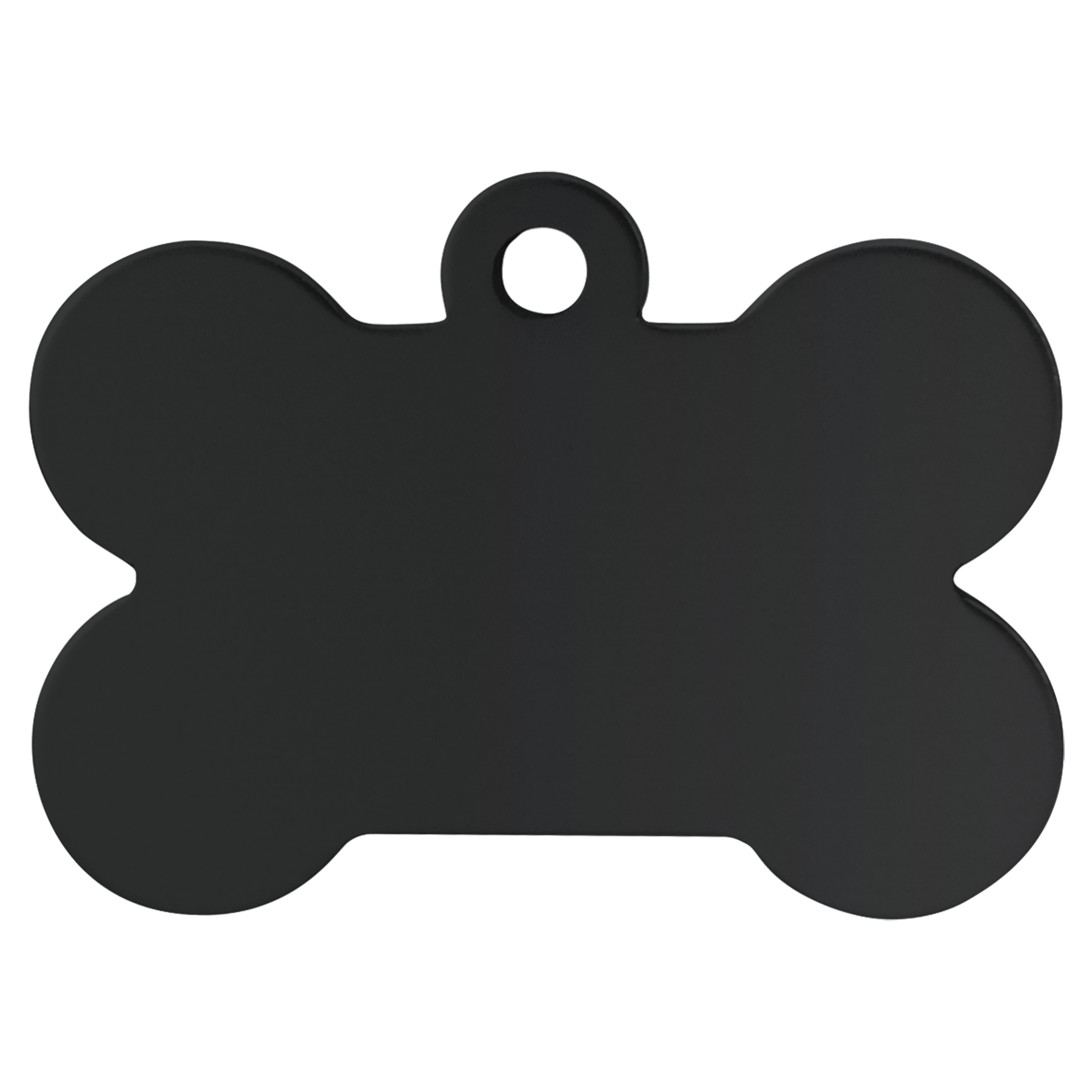 Laser Caviar 1 1/2" x 1" Black Laserable Anodized Aluminum Bone Pet Tag