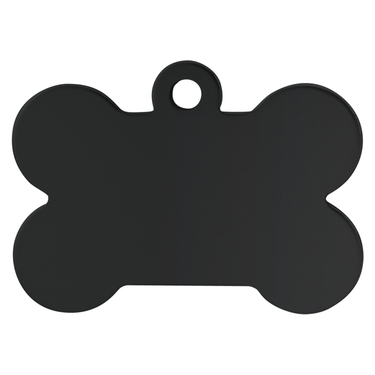 Laser Caviar 1 1/2" x 1" Black Laserable Anodized Aluminum Bone Pet Tag