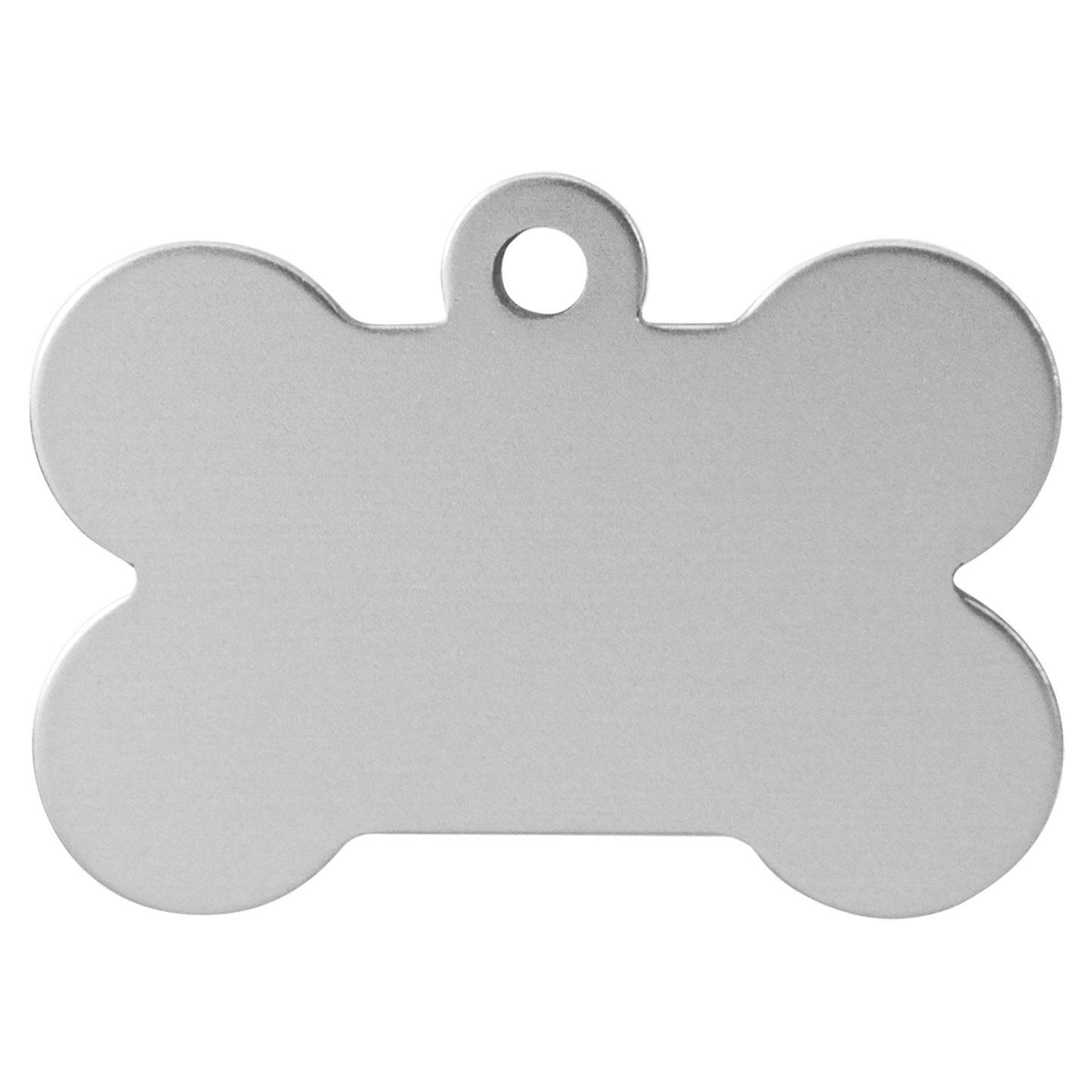 Laser Caviar 1 1/2" x 1" Silver Laserable Anodized Aluminum Bone Pet Tag