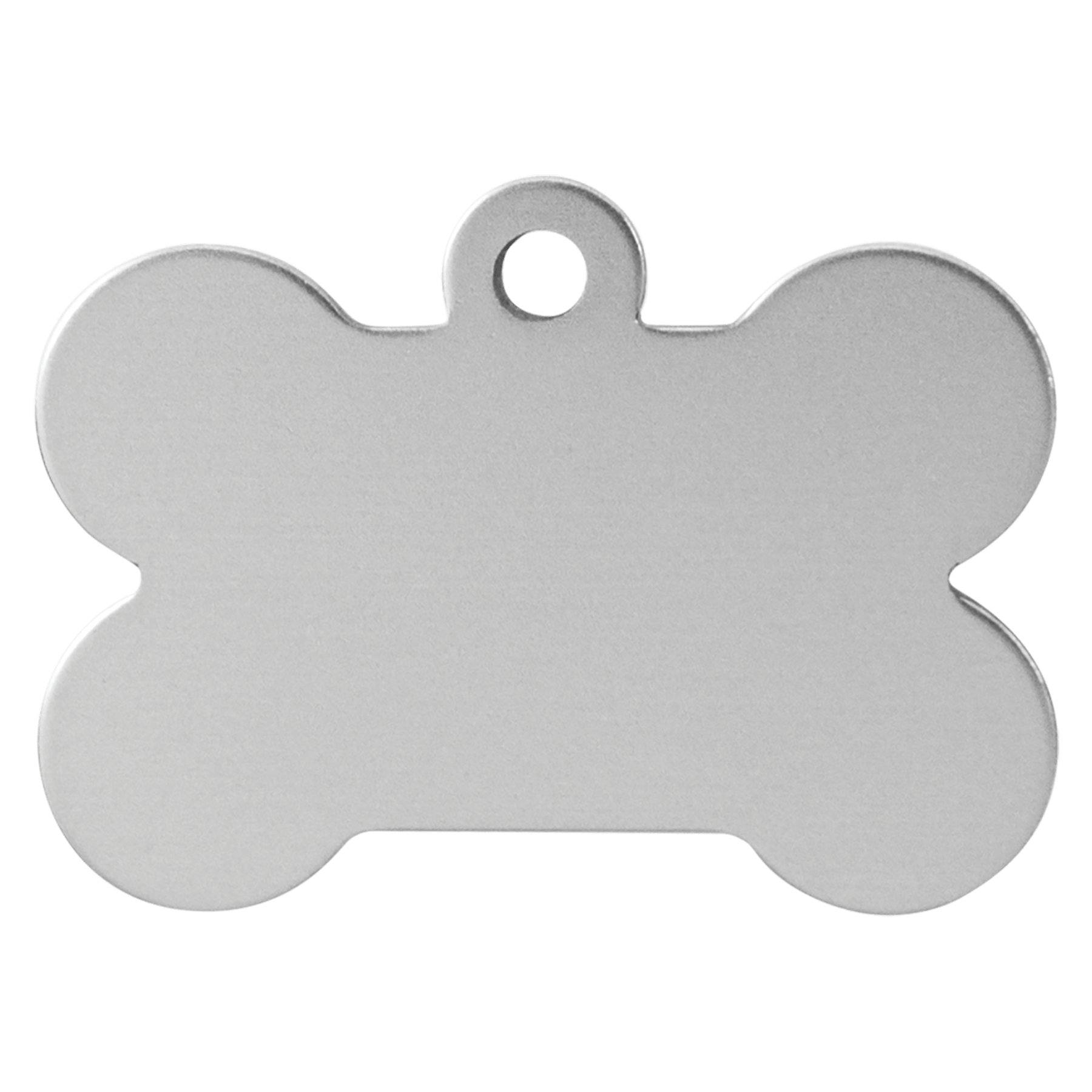 Laser Caviar 1 1/2" x 1" Silver Laserable Anodized Aluminum Bone Pet Tag