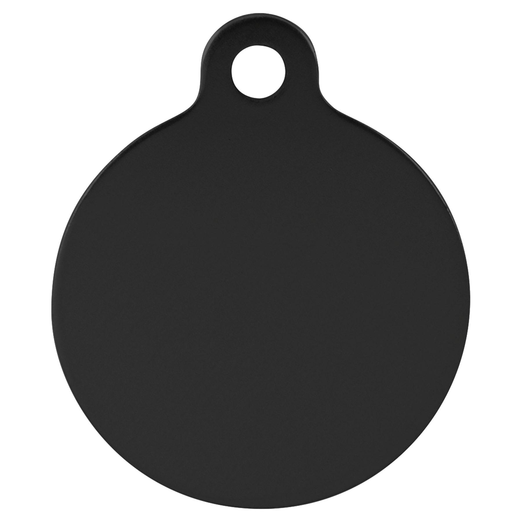 Laser Caviar 1 1/4" Black Laserable Anodized Aluminum Round Pet Tag with Tab