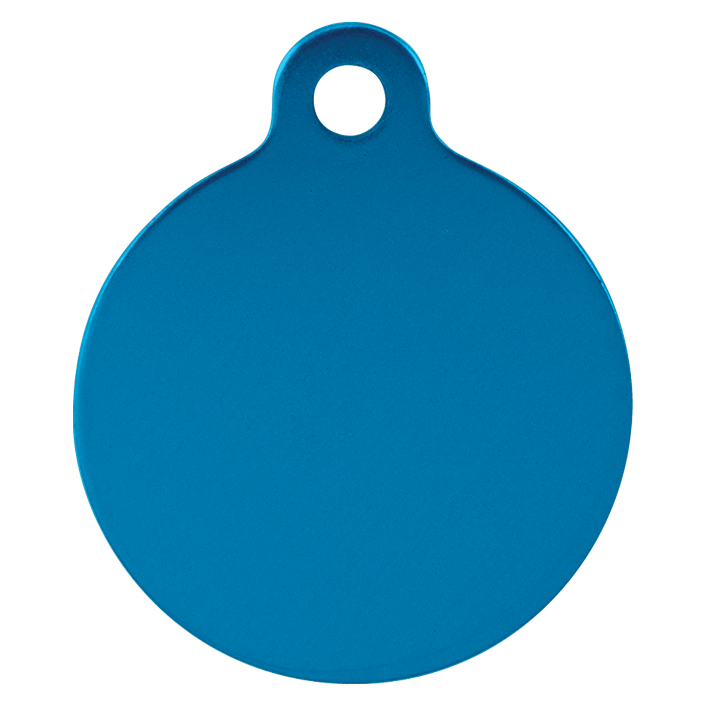 Laser Caviar 1 1/4" Blue Laserable Anodized Aluminum Round Pet Tag with Tab