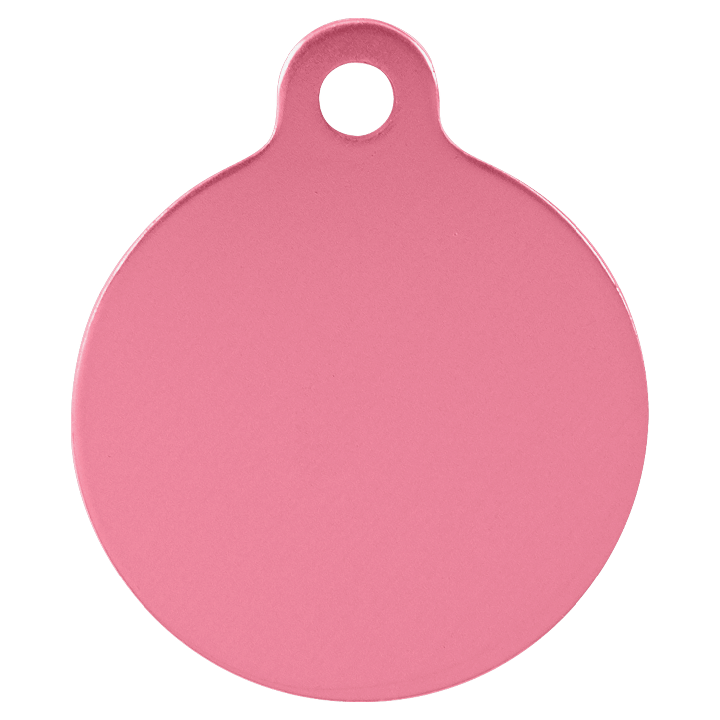 Laser Caviar 1 1/4" Pink Laserable Anodized Aluminum Round Pet Tag with Tab