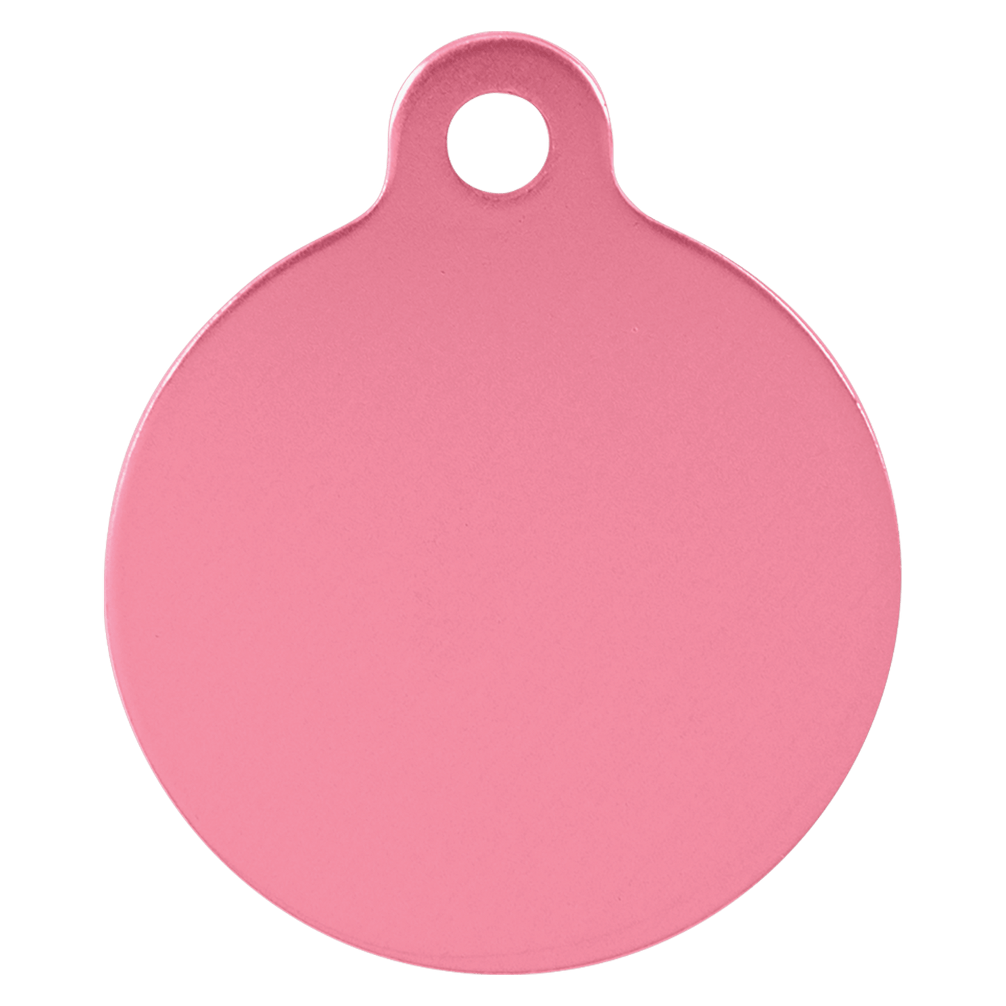 Laser Caviar 1 1/4" Pink Laserable Anodized Aluminum Round Pet Tag with Tab