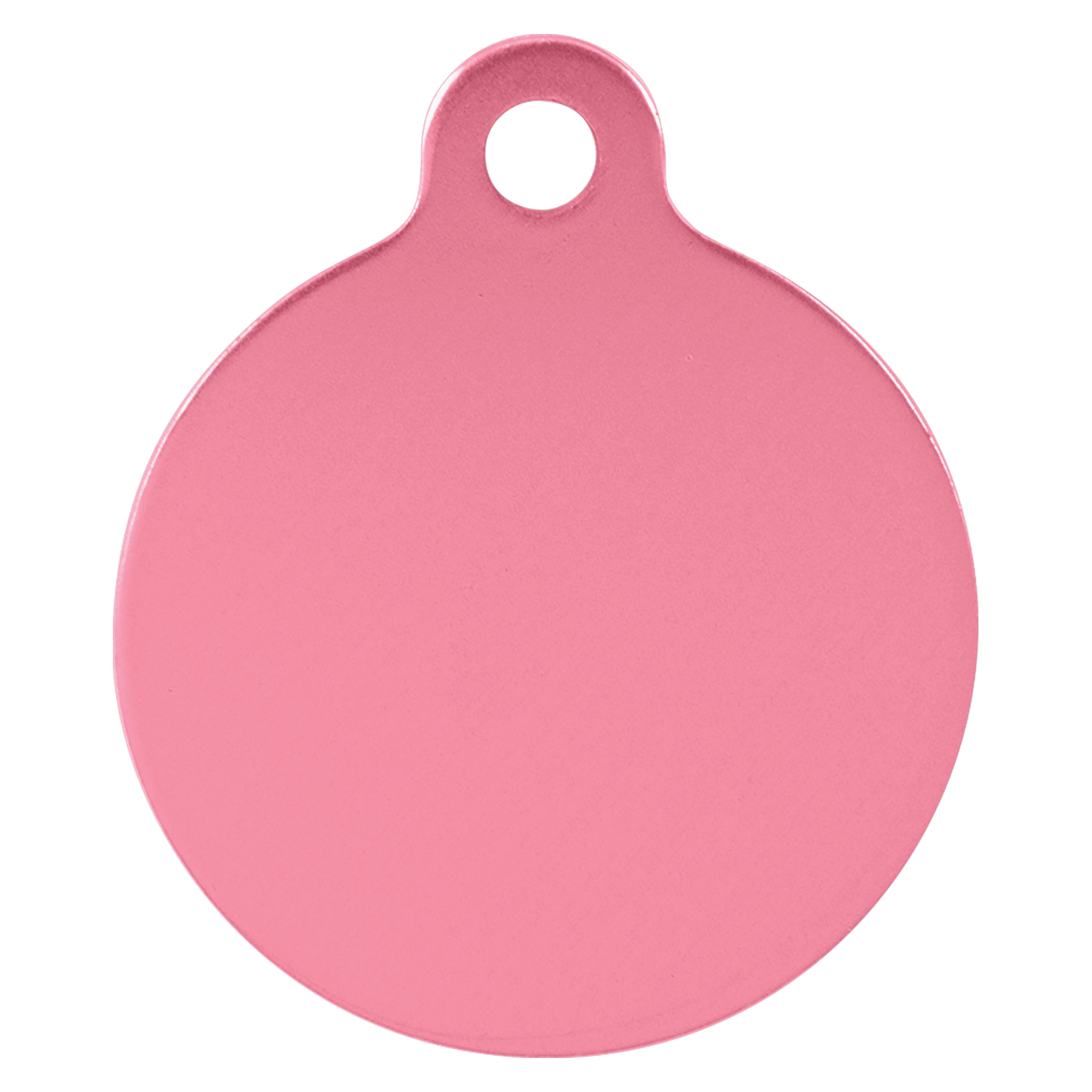 Laser Caviar 1 1/4" Pink Laserable Anodized Aluminum Round Pet Tag with Tab