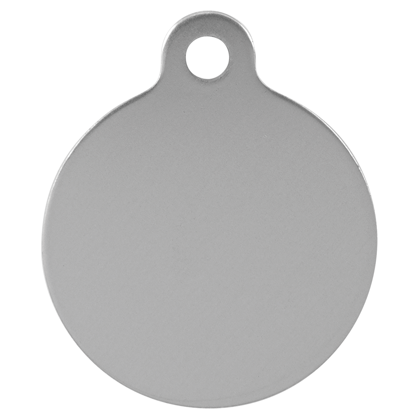 Laser Caviar 1 1/4" Silver Laserable Anodized Aluminum Round Pet Tag with Tab