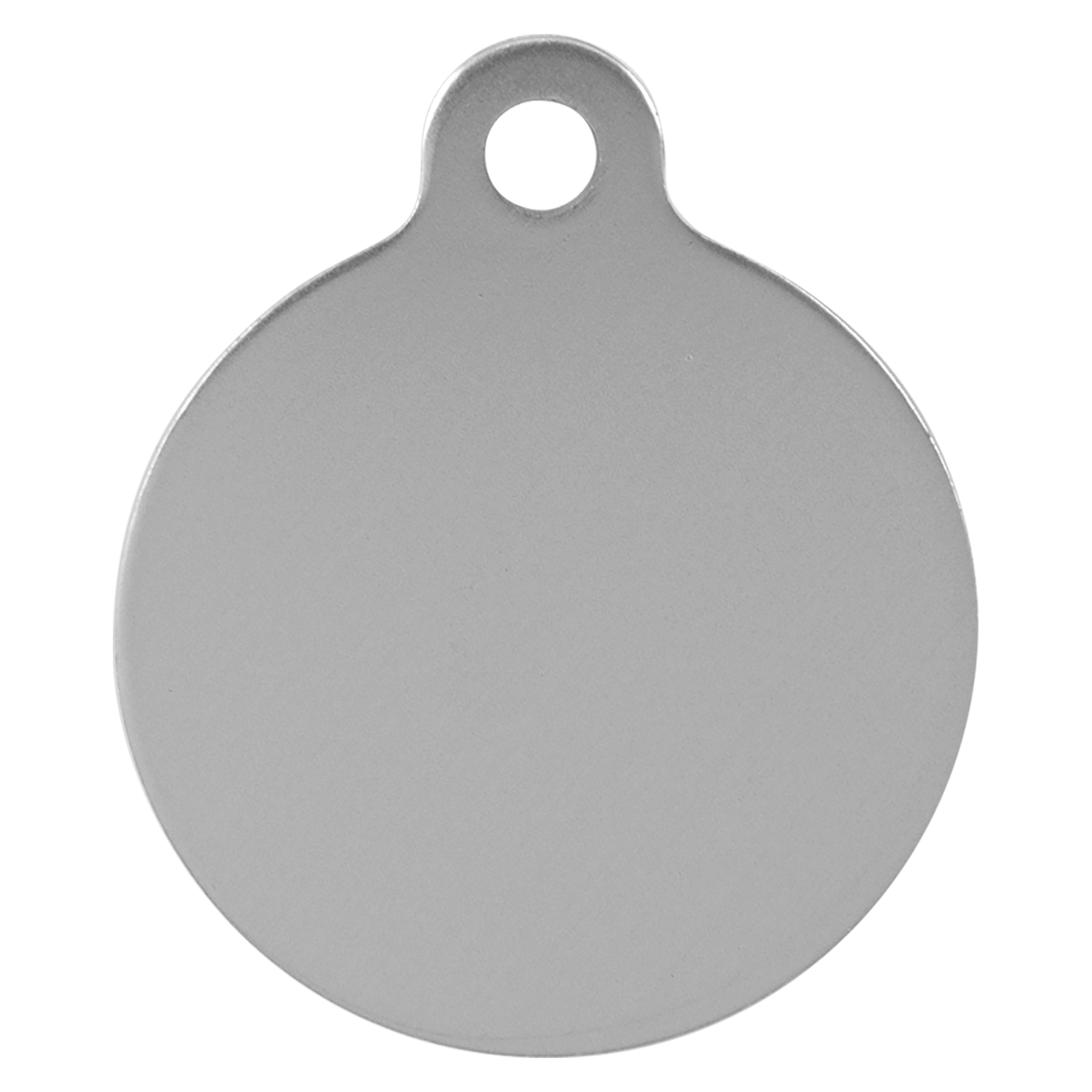 Laser Caviar 1 1/4" Silver Laserable Anodized Aluminum Round Pet Tag with Tab