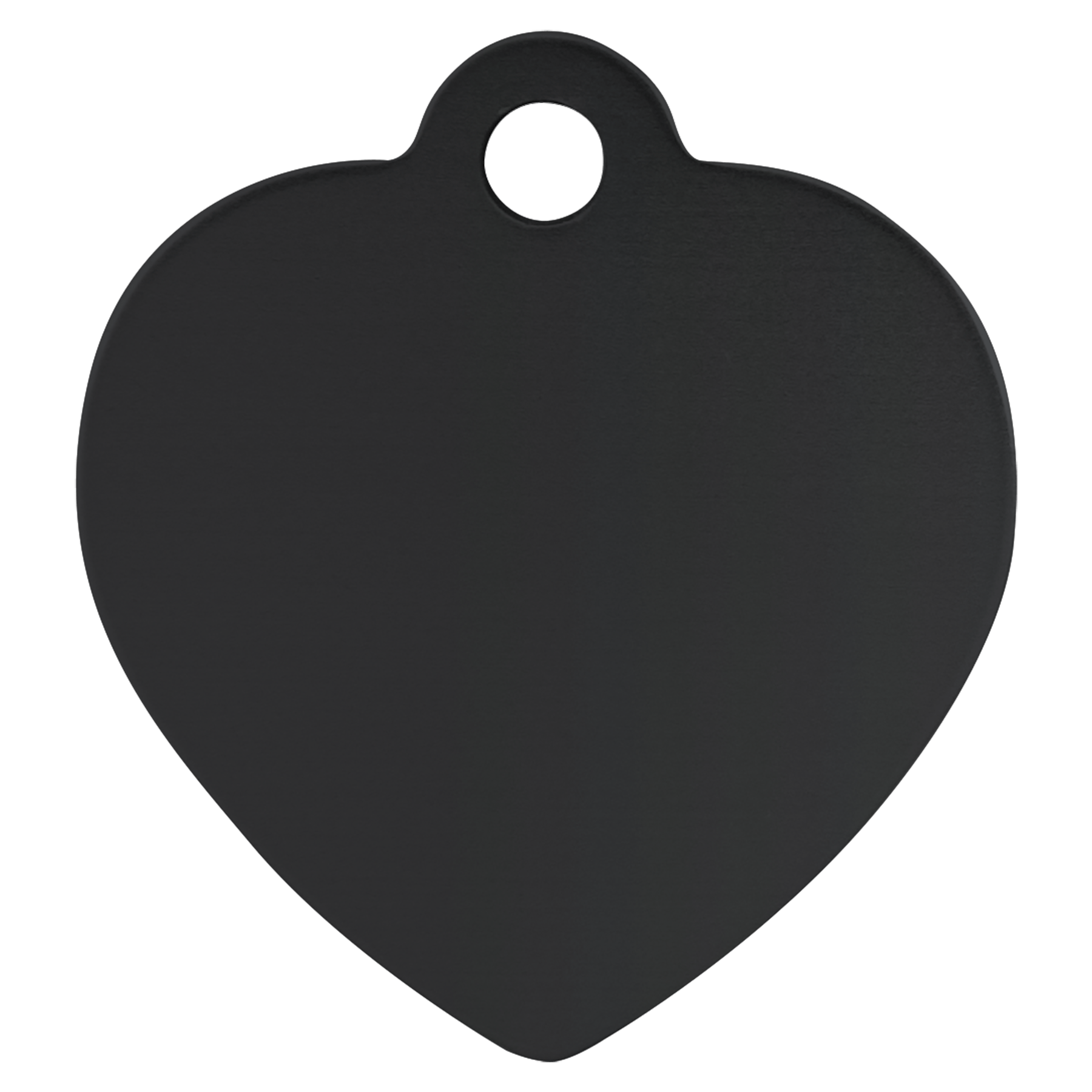 Laser Caviar 1 1/4" x 1 1/4" Black Laserable Anodized Aluminum Heart Pet Tag