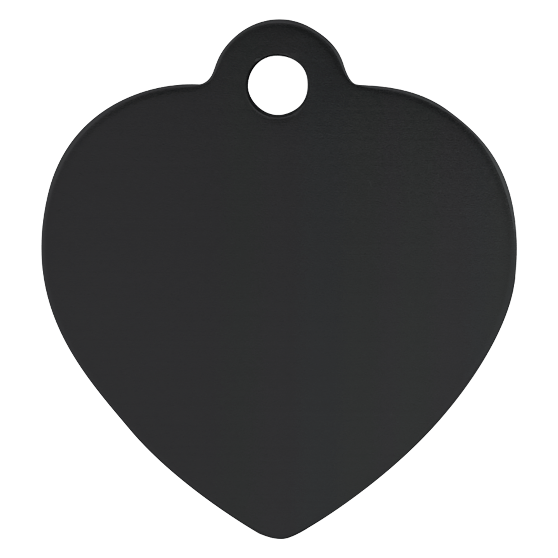 Laser Caviar 1 1/4" x 1 1/4" Black Laserable Anodized Aluminum Heart Pet Tag