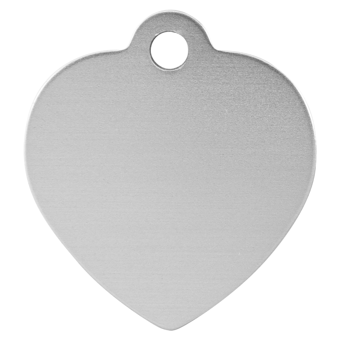 Laser Caviar 1 1/4" x 1 1/4" Silver Laserable Anodized Aluminum Heart Pet Tag